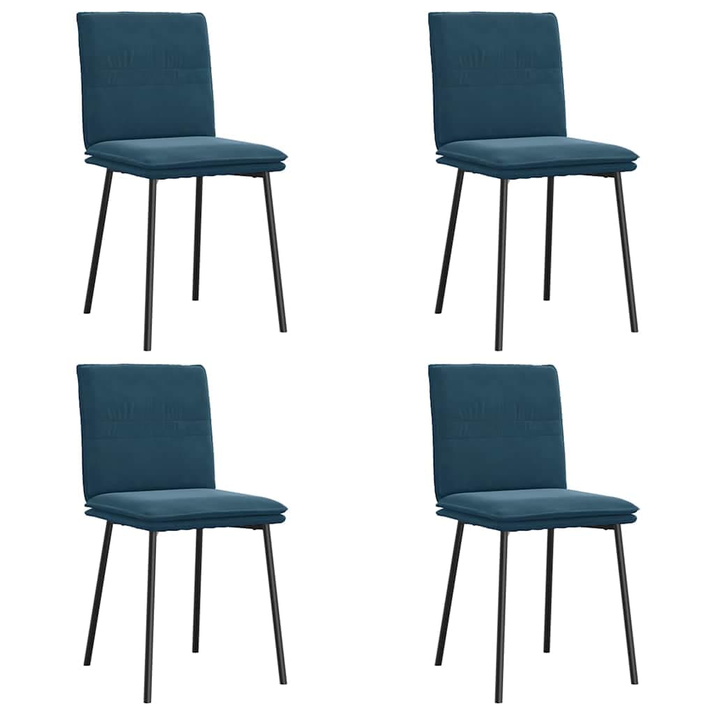 vidaXL Cadeiras de jantar 4 pcs veludo azul