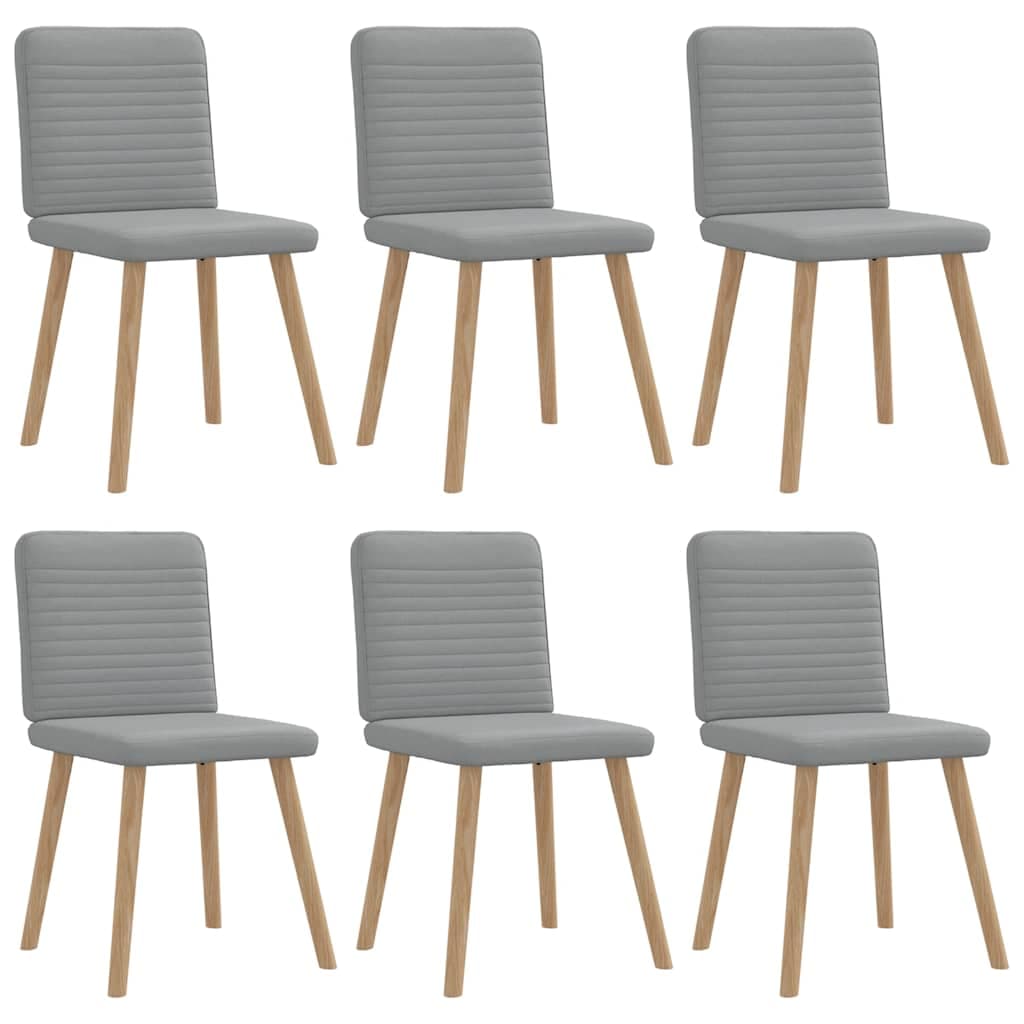 vidaXL Cadeiras de Jantar 6 Peças Tecido Cinzento-claro - 3354397189