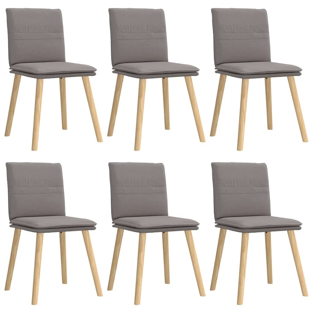 vidaXL Cadeiras de Jantar 6 Peças Tecido Cinzento-acastanhado - 2280268369