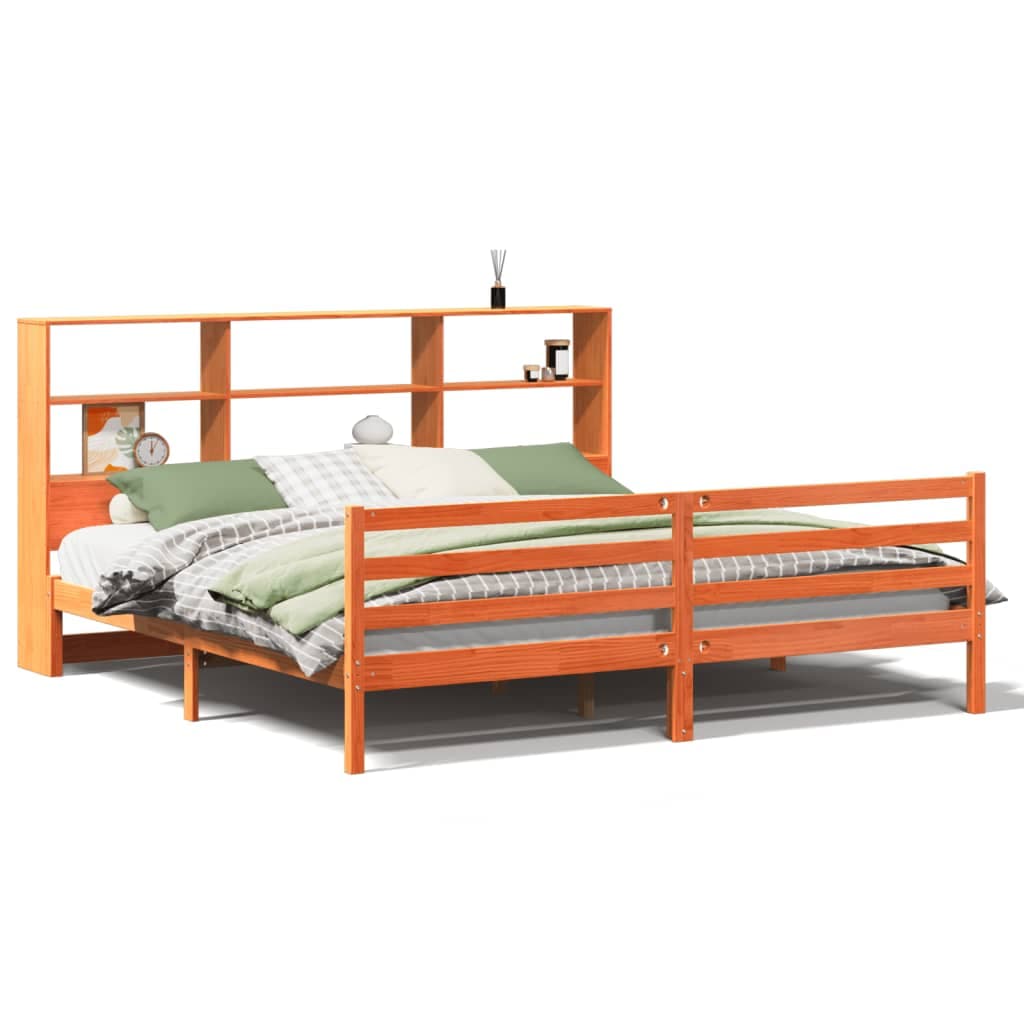 vidaXL Cama sem colchão 200x200 cm madeira maciça castanho-mel