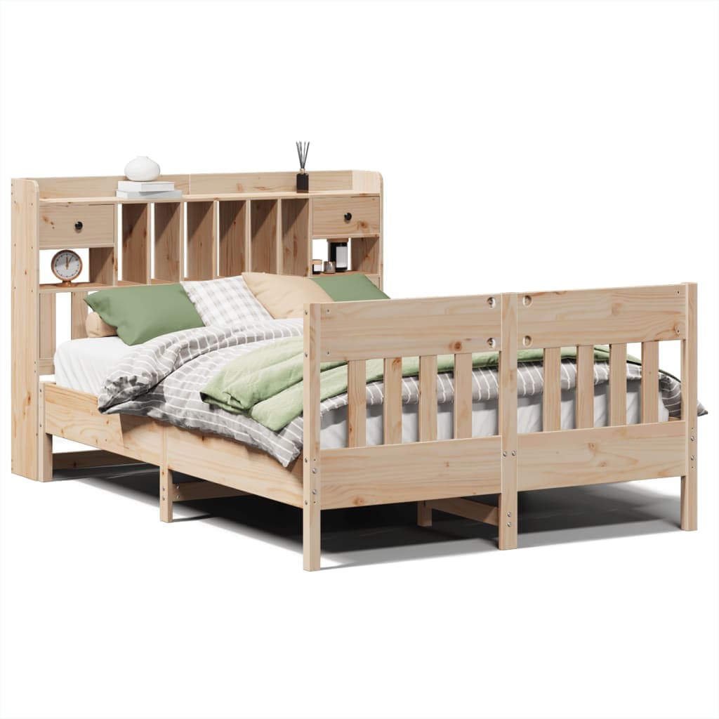 vidaXL Cama sem colchão 140x200 cm madeira de pinho maciça