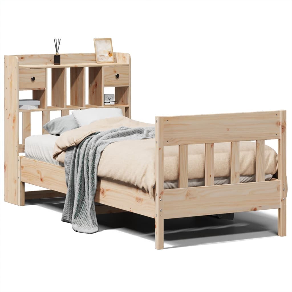 vidaXL Cama sem colchão 90x200 cm madeira de pinho maciça