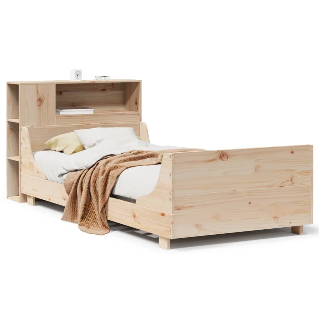 vidaXL Cama sem Colchão 75x190 cm Madeira de Pinho Maciça - 8721158625786