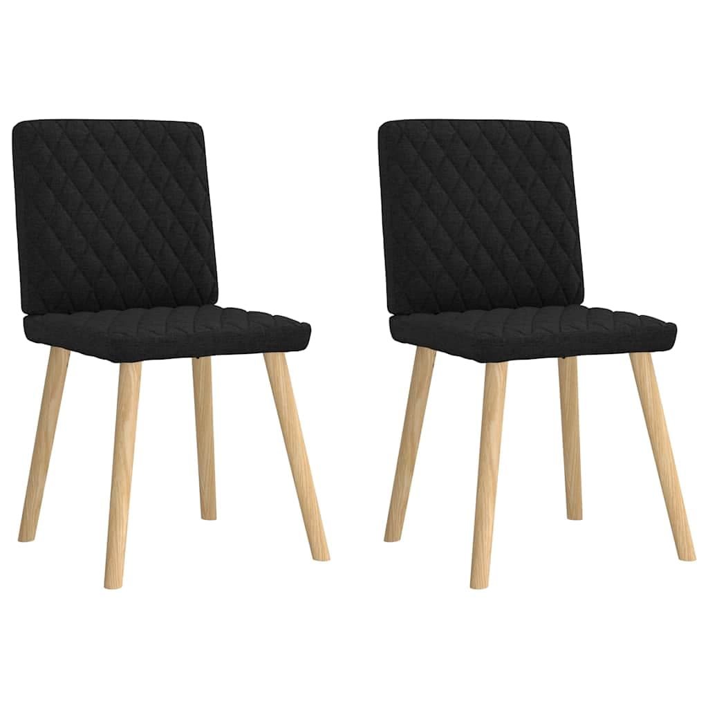 vidaXL Cadeiras de Jantar 2 Peças Tecido Preto - 1339901403
