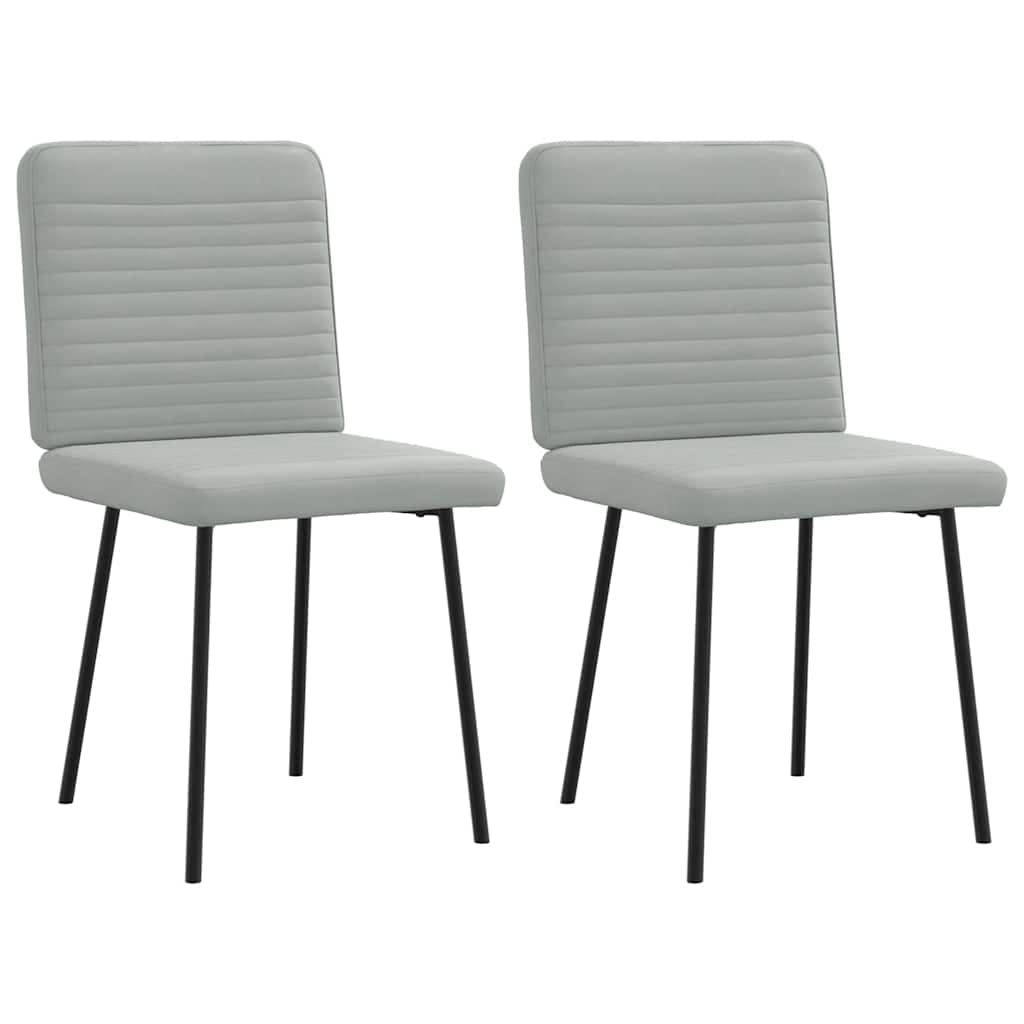 vidaXL Cadeiras de Jantar 2 Peças Veludo Cinzento-claro - 1455846554