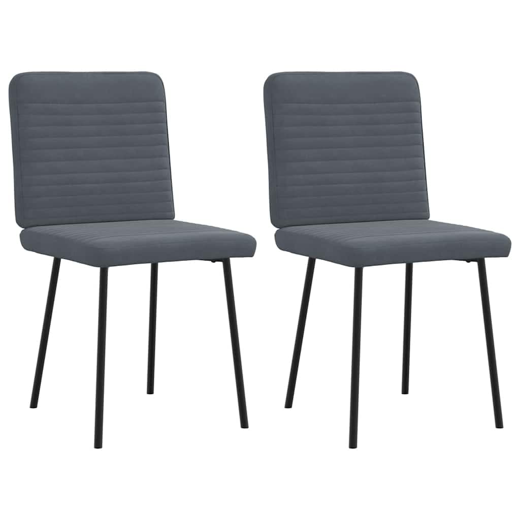 vidaXL Cadeiras de Jantar 2 Peças Veludo Cinzento-escuro - 3366117689