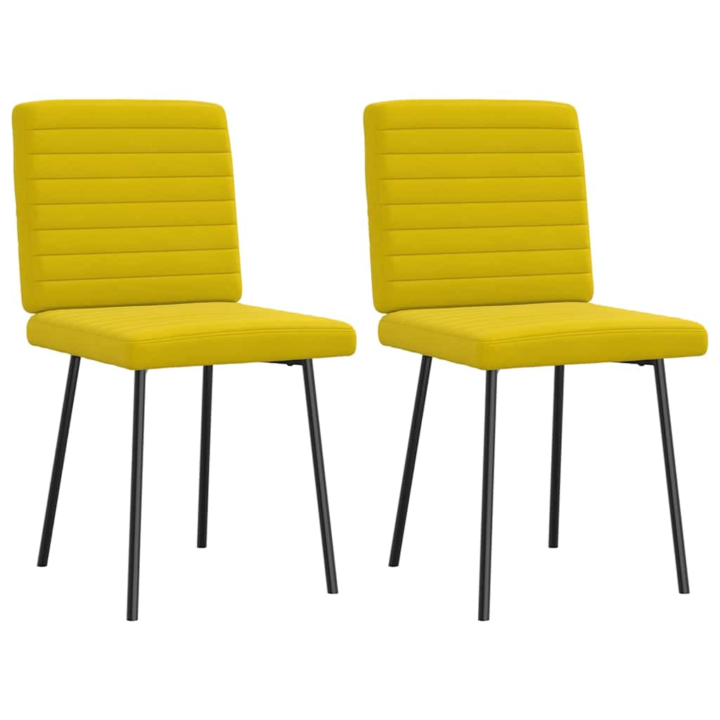 vidaXL Cadeiras de Jantar 2 Peças Veludo Amarelo - 733053151