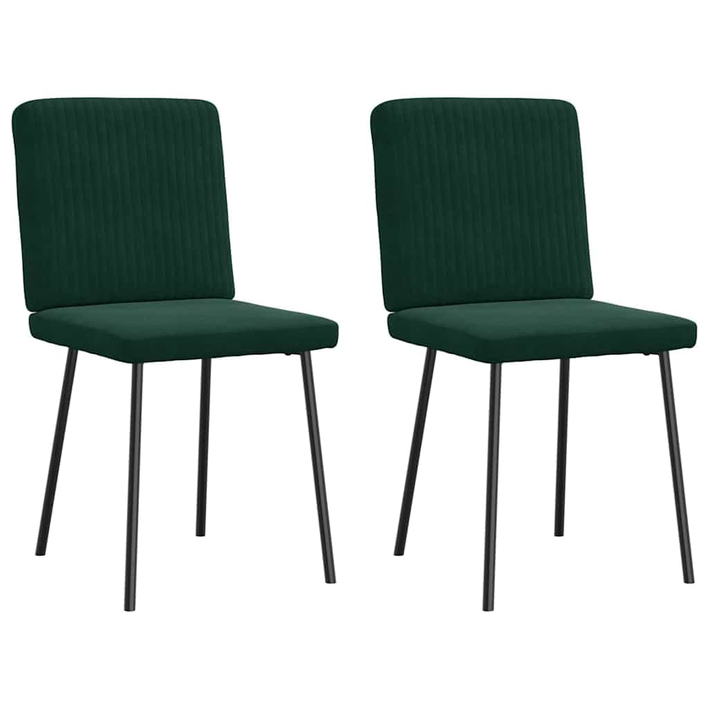 vidaXL Cadeiras de Jantar 2 Peças Veludo Verde-escuro - 585135321
