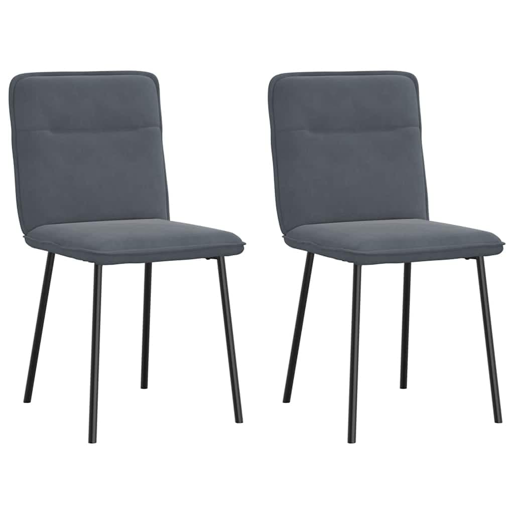 vidaXL Cadeiras de Jantar 2 Peças Veludo Cinzento-escuro - 4290771451