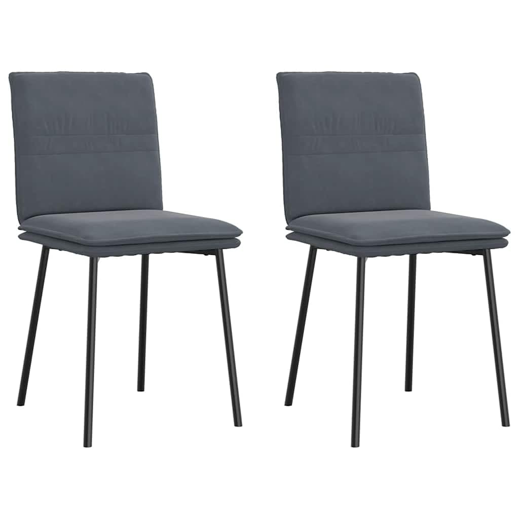 vidaXL Cadeiras de Jantar 2 Peças Veludo Cinzento-escuro - 4070766897