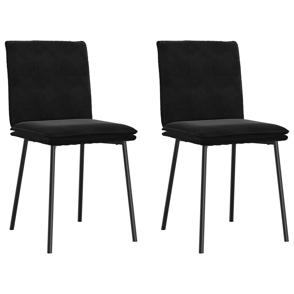 vidaXL Cadeiras de Jantar 2 Peças Veludo Preto - 2614312191
