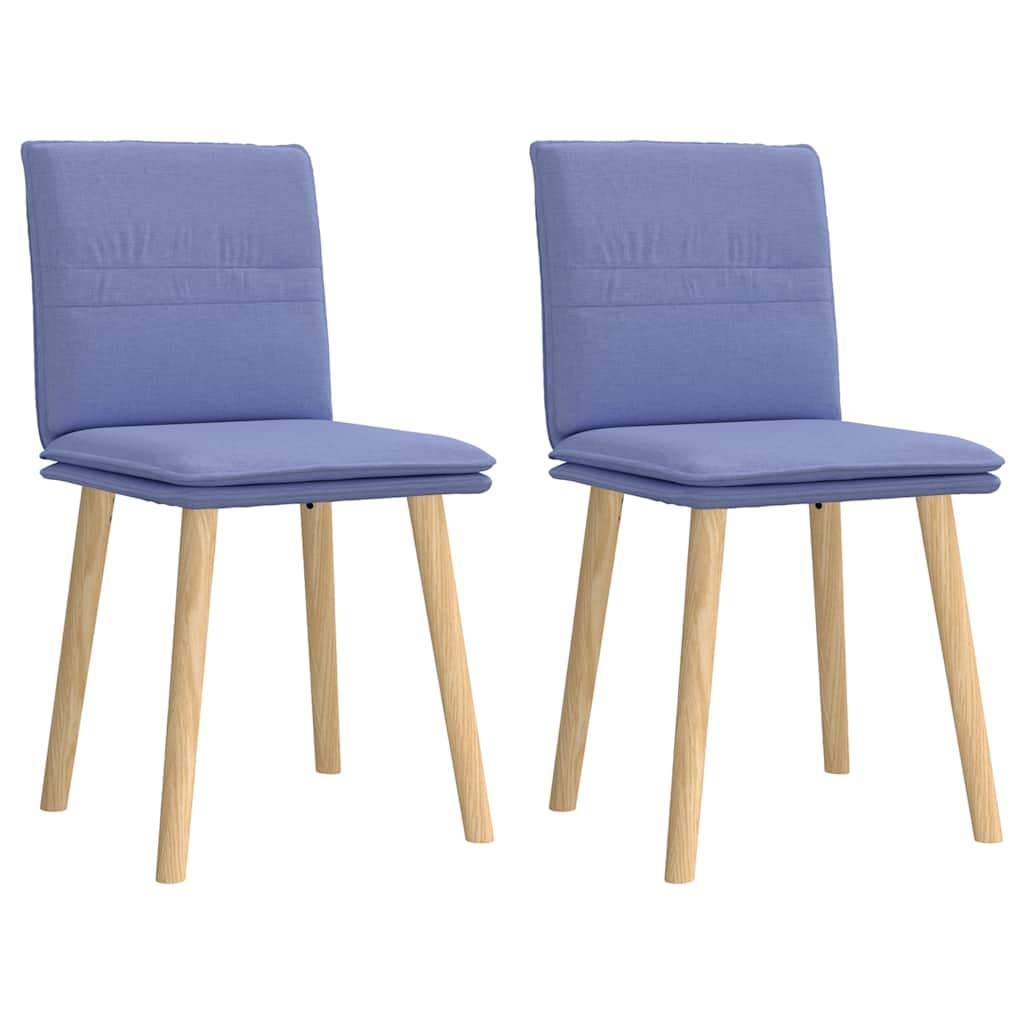 vidaXL Cadeiras de Jantar 2 Peças Jeans Tecido Azul - 3230964659