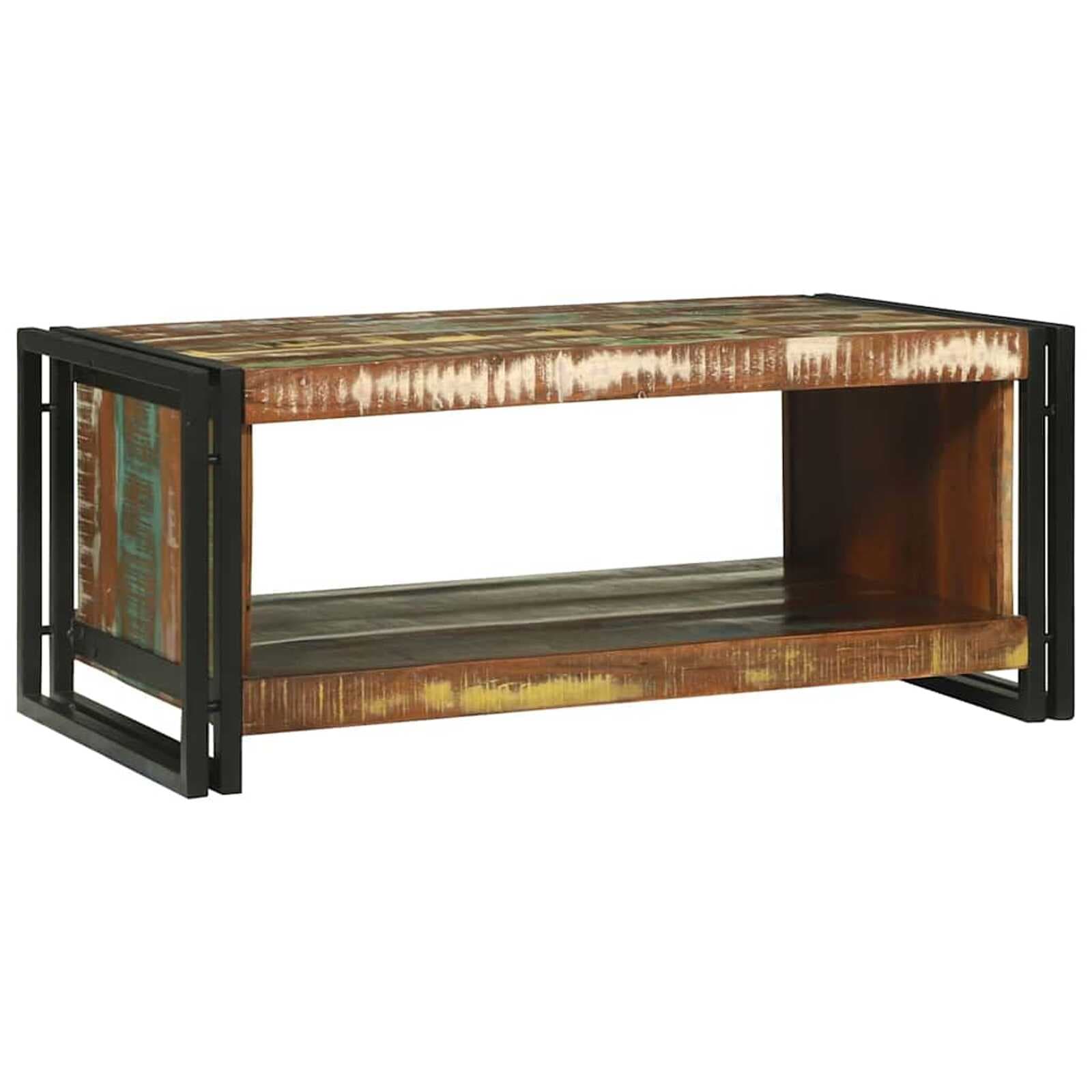 vidaXL Mesa de centro 90 x 50 x 38 cm Madeira Reforçada Sólida