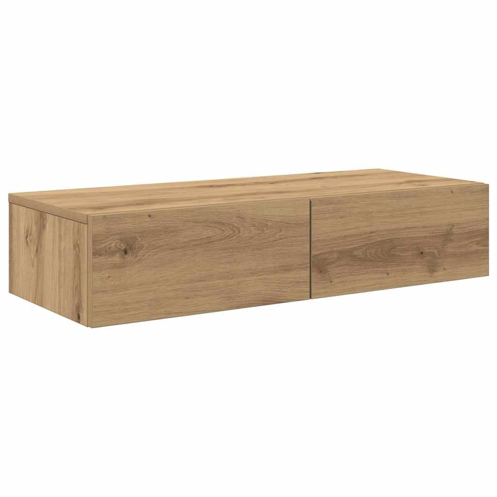 vidaXL Prateleira Parede com Gavetas 80x33x17 cm Derivados de Madeira - 3005394901