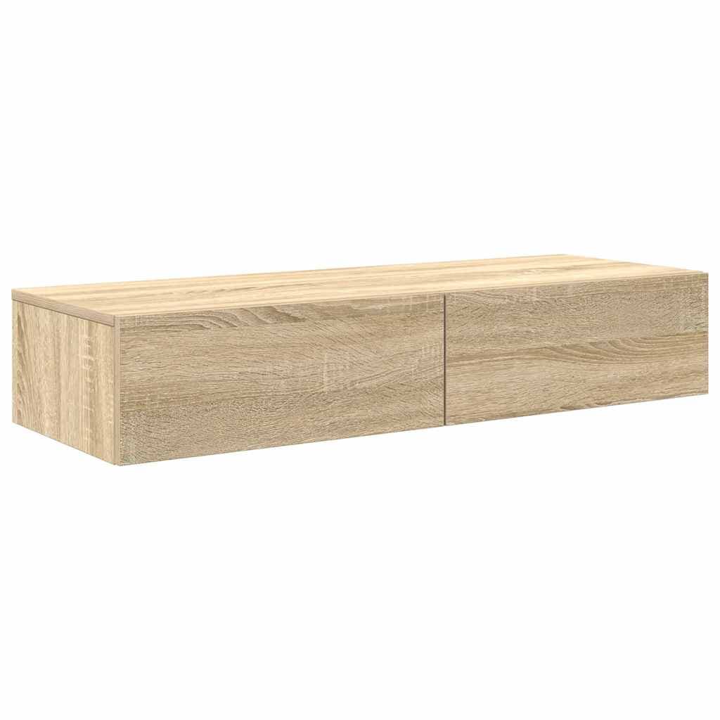 vidaXL Prateleira Parede com Gavetas 100x36x19 cm Derivados de Madeira - 3449017192