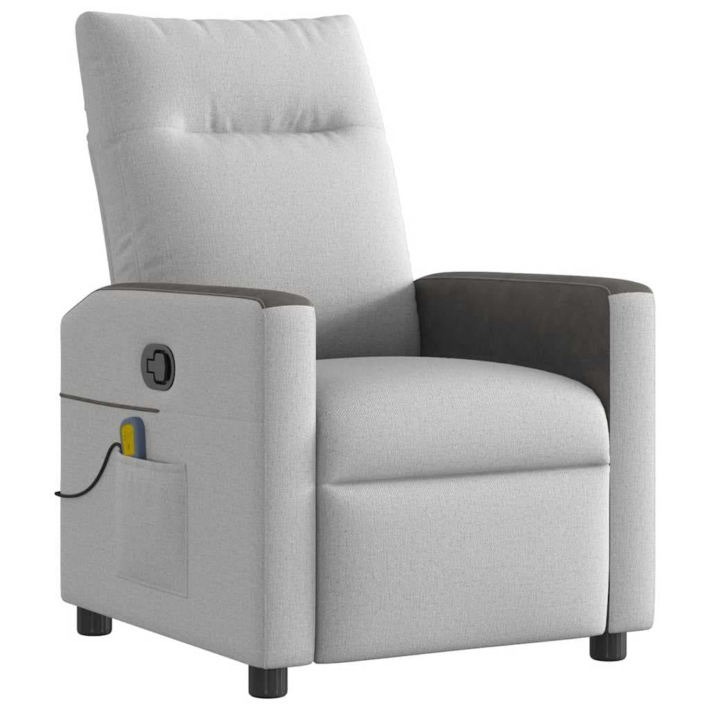 vidaXL Cadeira de Massagem Reclinável Tecido Cinzento - 2160582155