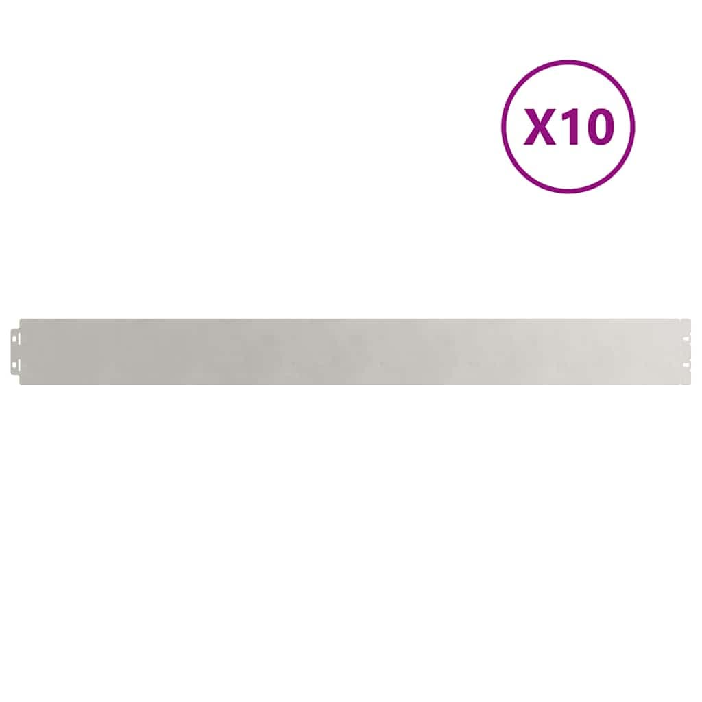 vidaXL Orlas de relva 10 pcs 10x103 cm aço inoxidável