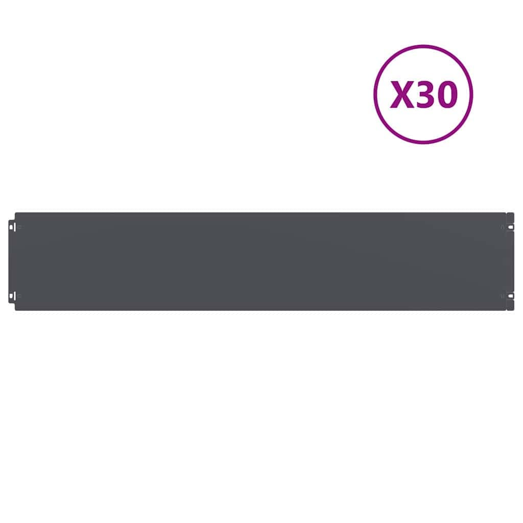 vidaXL Orlas de relva 30 pcs antracite 20x103 cm aço laminado a frio