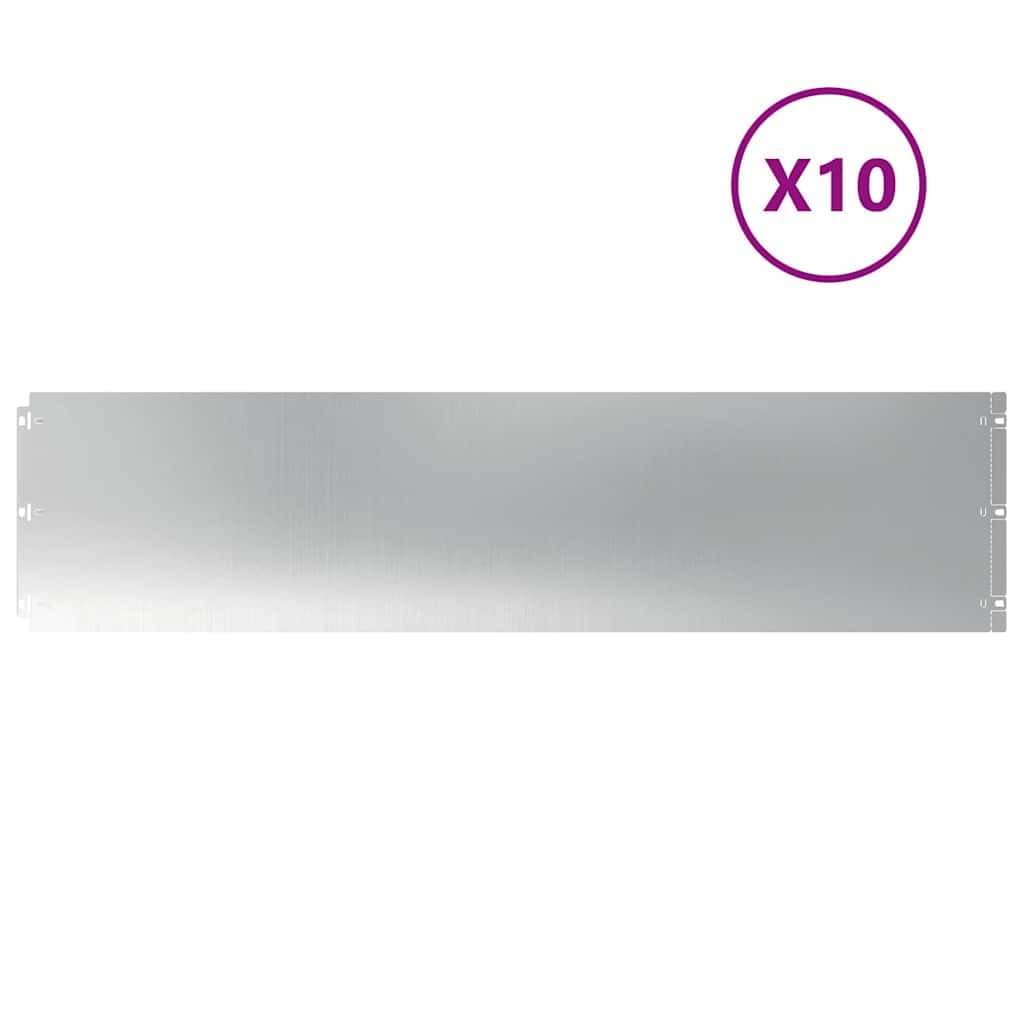 vidaXL Bordas de relvado 10 unid 25x103 cm aço galvanizado