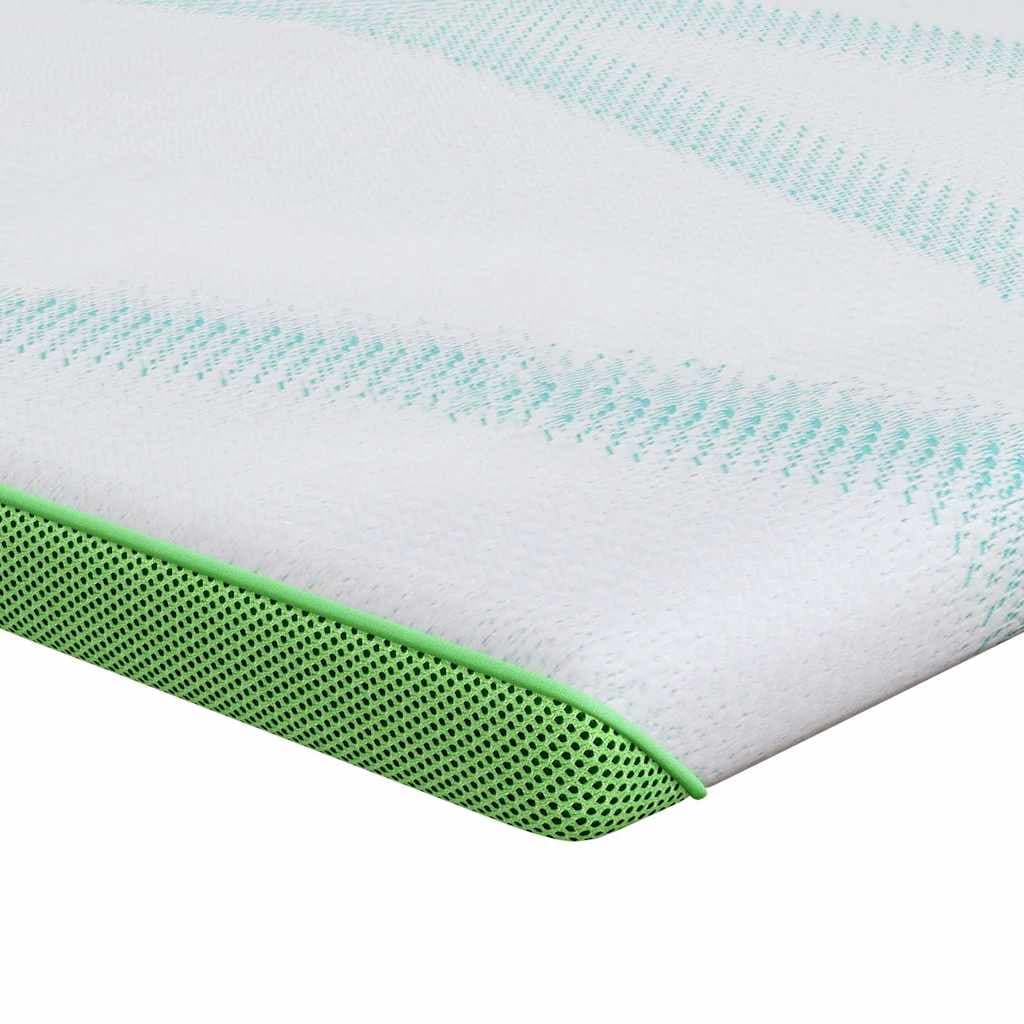 vidaXL Topper de Colchão Branco e Verde 90 x 190 cm Tecido Jacquard