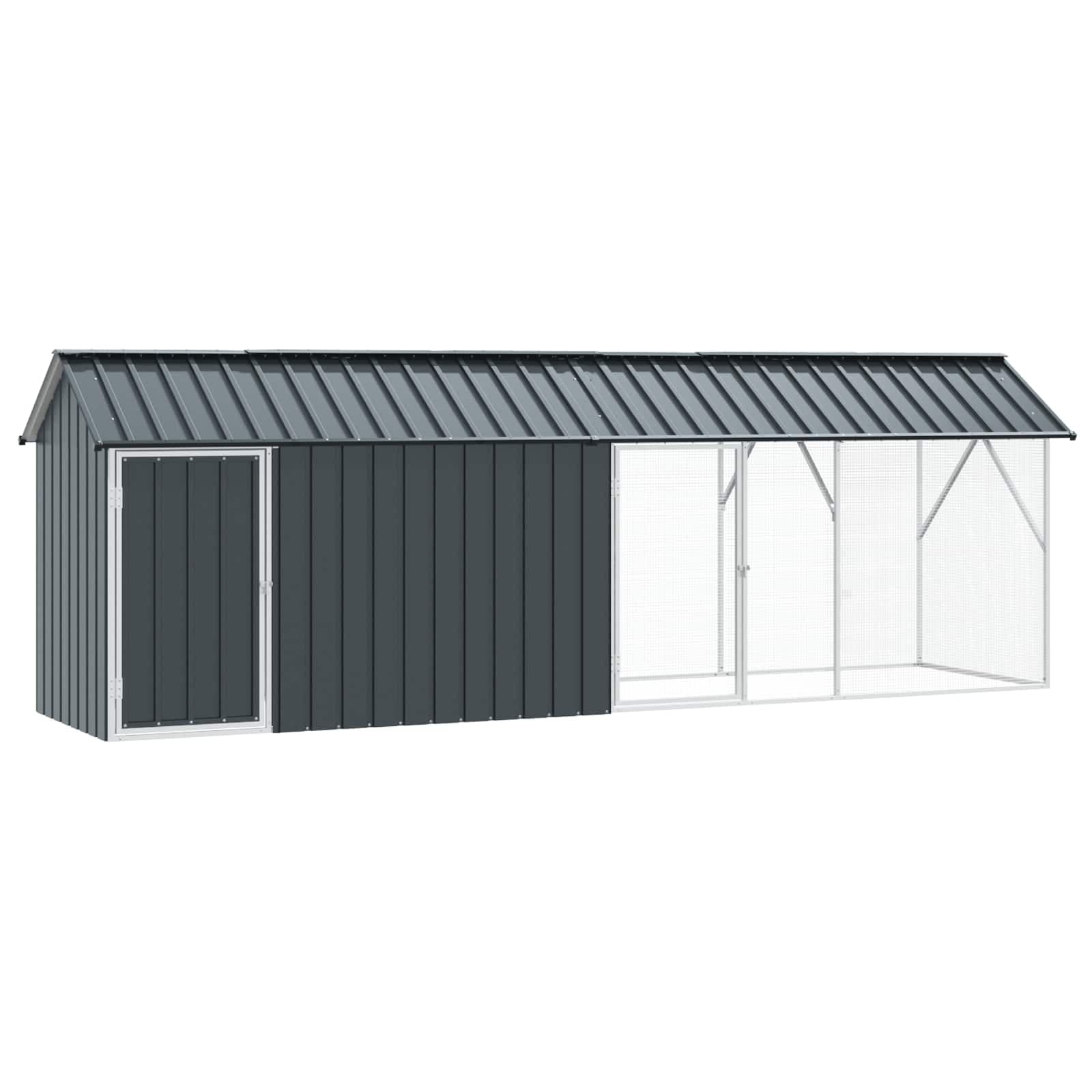 vidaXL Gaiola para Pássaros Antracite 422 x 103 x 142 cm