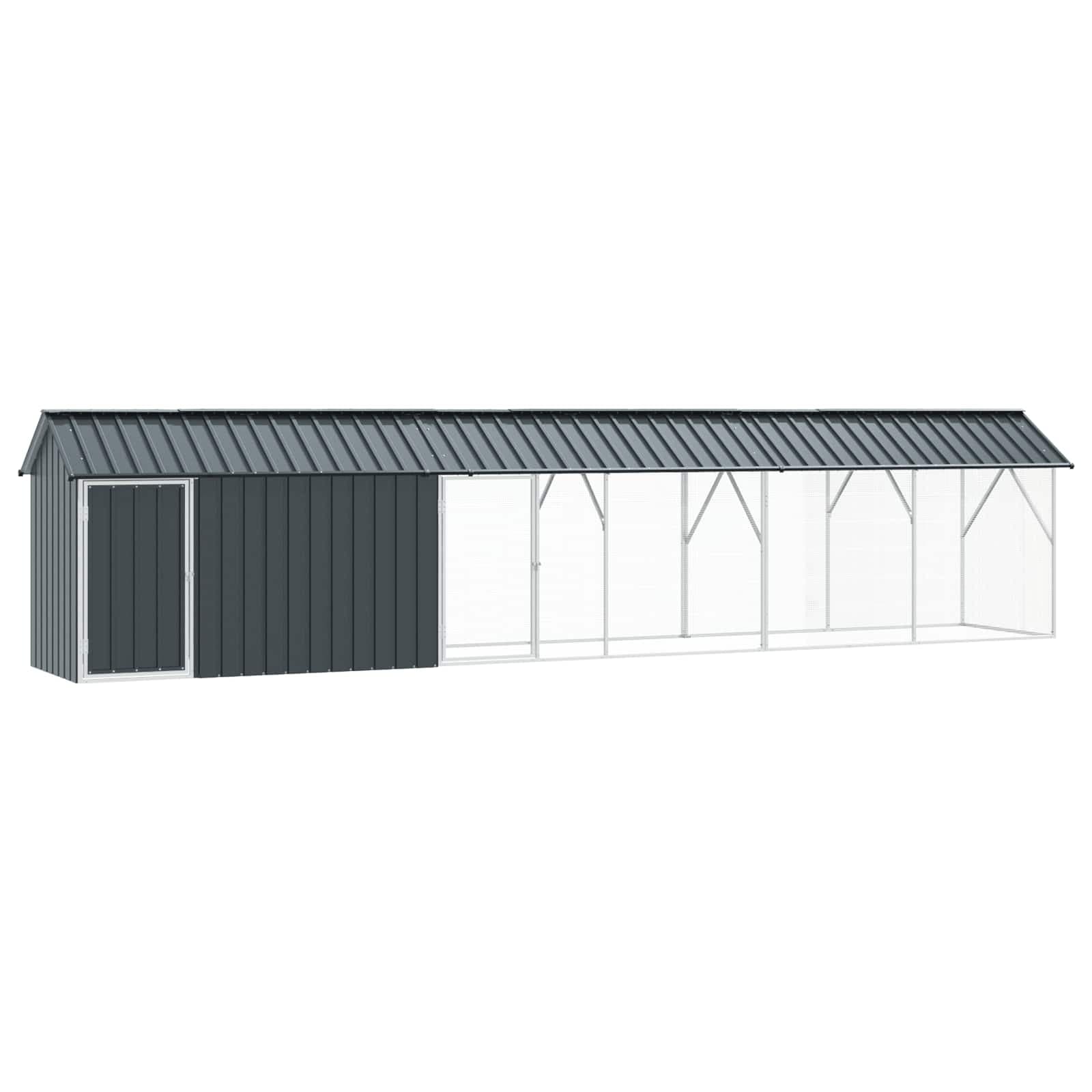vidaXL Gaiola para Pássaros Antracite 630 x 103 x 142 cm