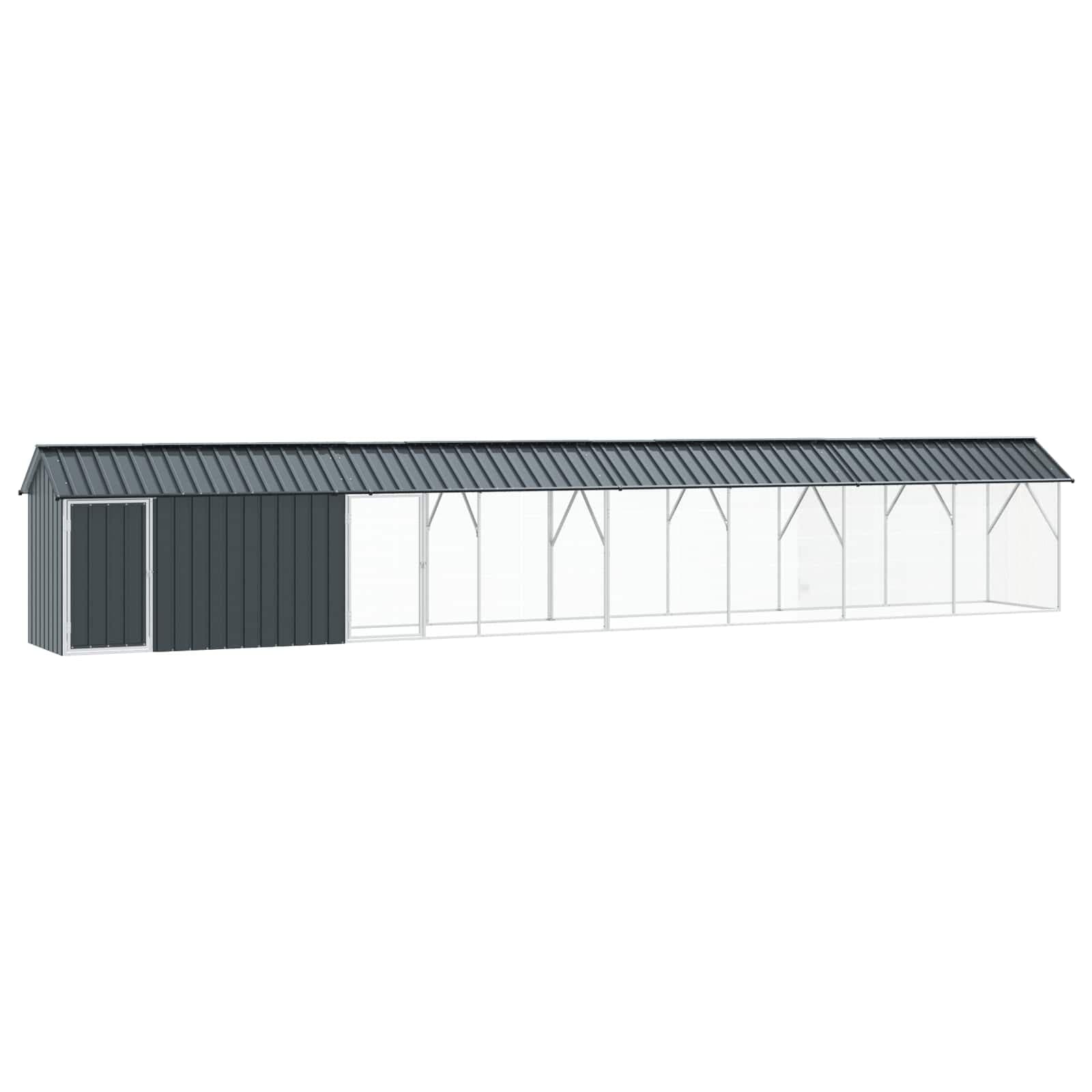 vidaXL Gaiola para Pássaros Antracite 844 x 103 x 142 cm
