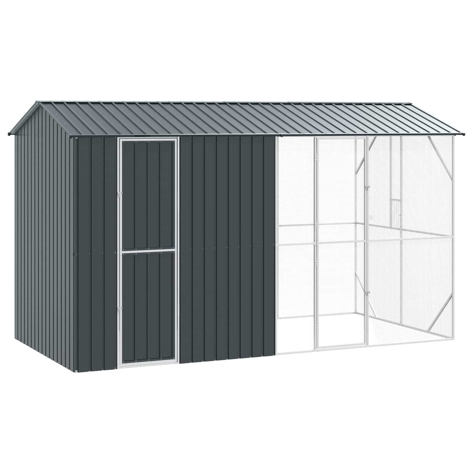vidaXL Gaiola para Pássaros Antracite 430 x 208 x 247 cm