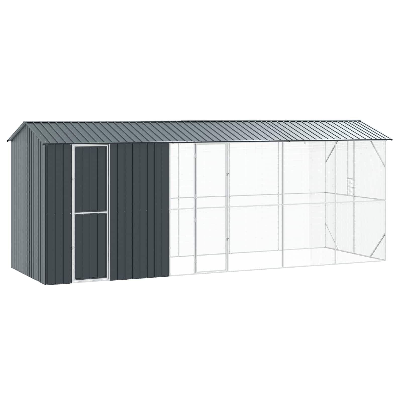 vidaXL Gaiola para Pássaros Antracite 645 x 208 x 247 cm
