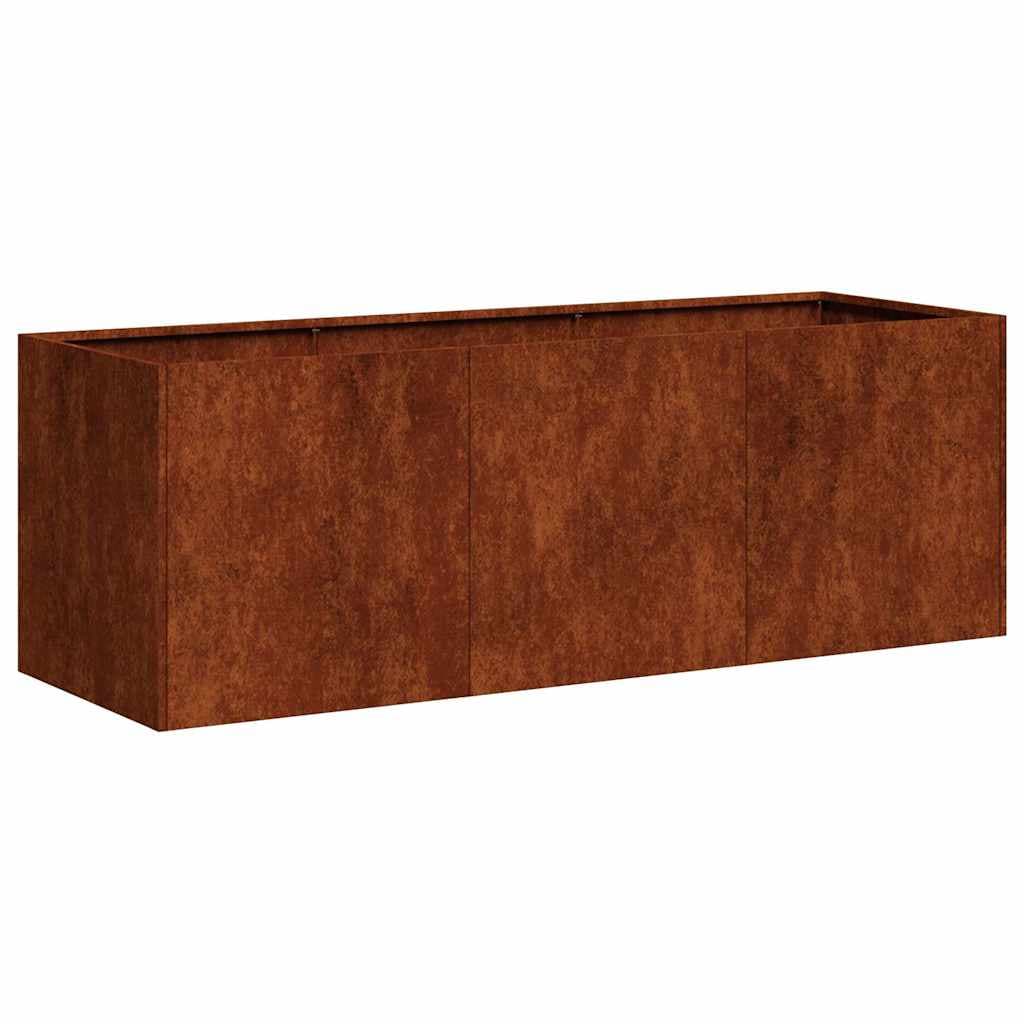 vidaXL Floreira enferrujada 120x40x40 cm aço resistente