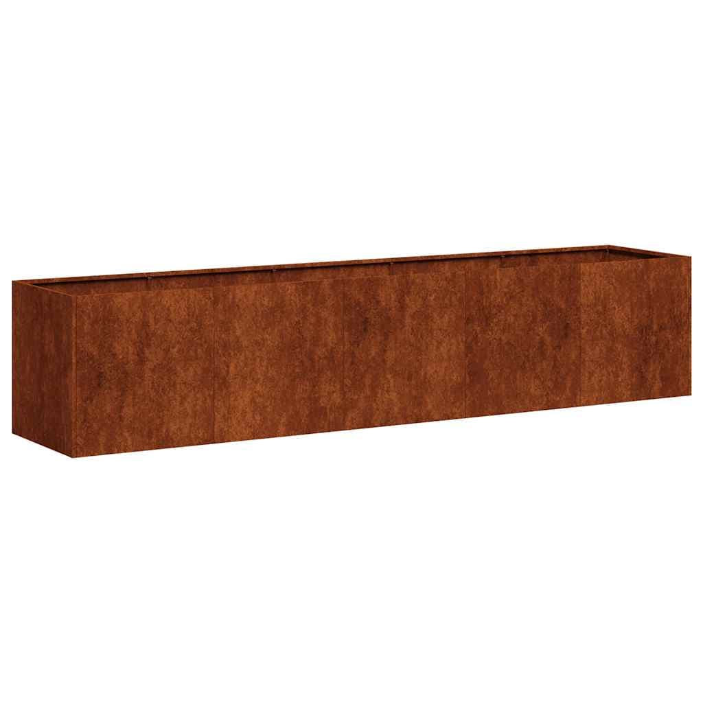 vidaXL Floreira enferrujada 200x40x40 cm aço resistente