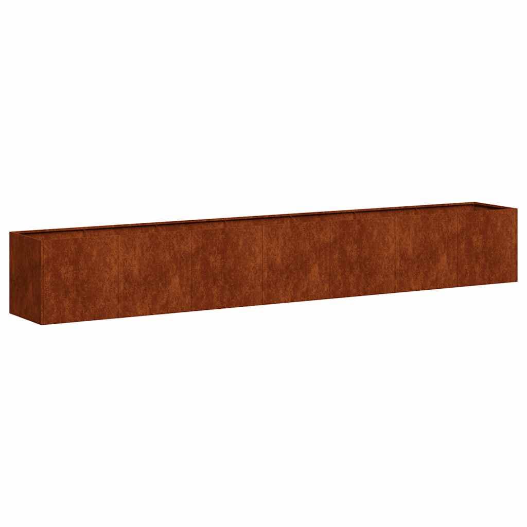 vidaXL Floreira enferrujada 280x40x40 cm aço resistente