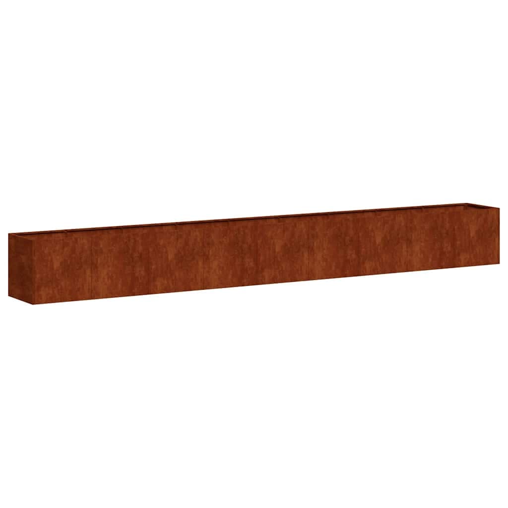 vidaXL Floreira enferrujada 360x40x40 cm aço resistente