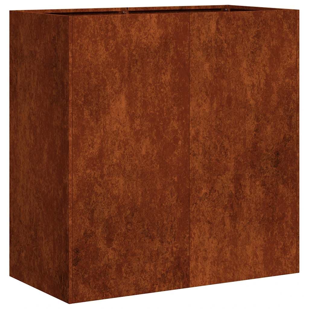 vidaXL Floreira enferrujada 80x40x80 cm aço resistente