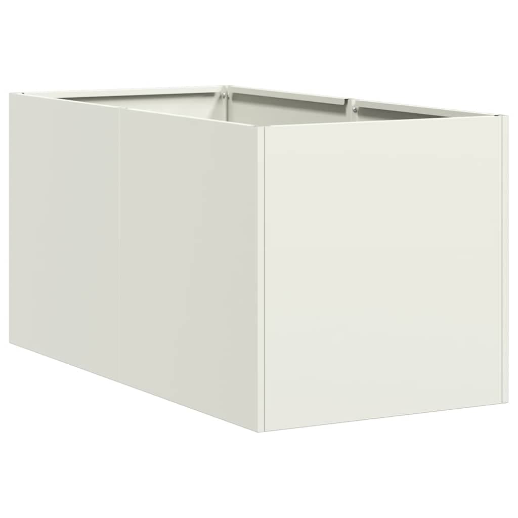 vidaXL Vaso floreira 40x80x40 cm aço laminado a frio branco