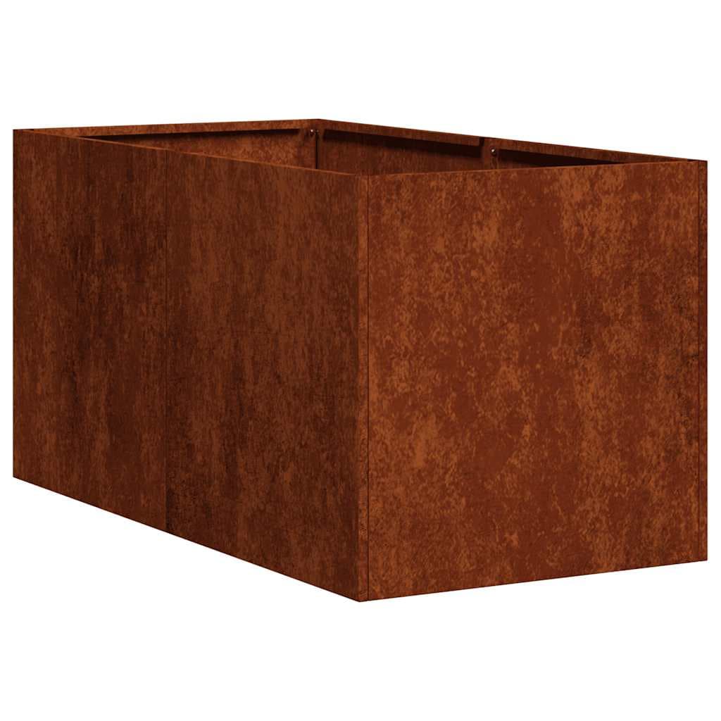 vidaXL Floreira enferrujada 40x80x40 cm aço resistente