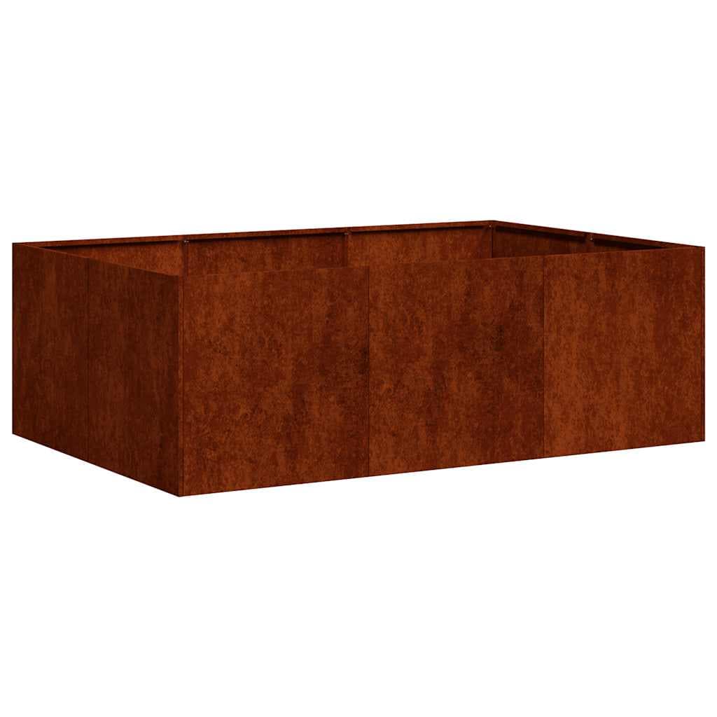 vidaXL Floreira enferrujada 120x80x40 cm aço resistente