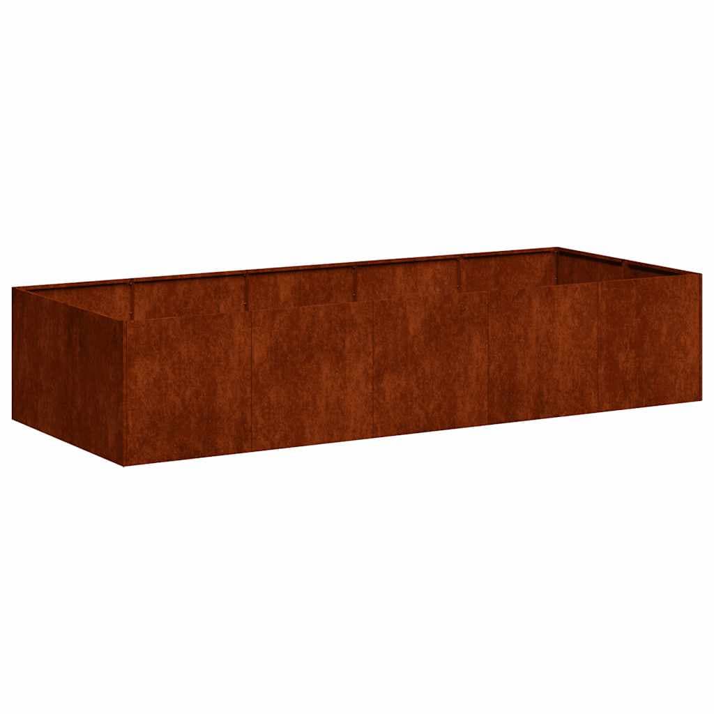 vidaXL Floreira enferrujada 200x80x40 cm aço resistente