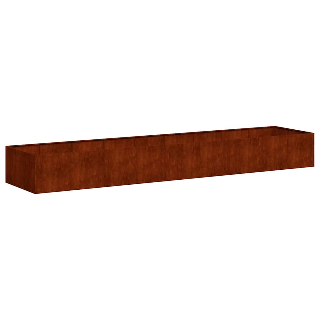 vidaXL Floreira enferrujada 360x80x40 cm aço resistente