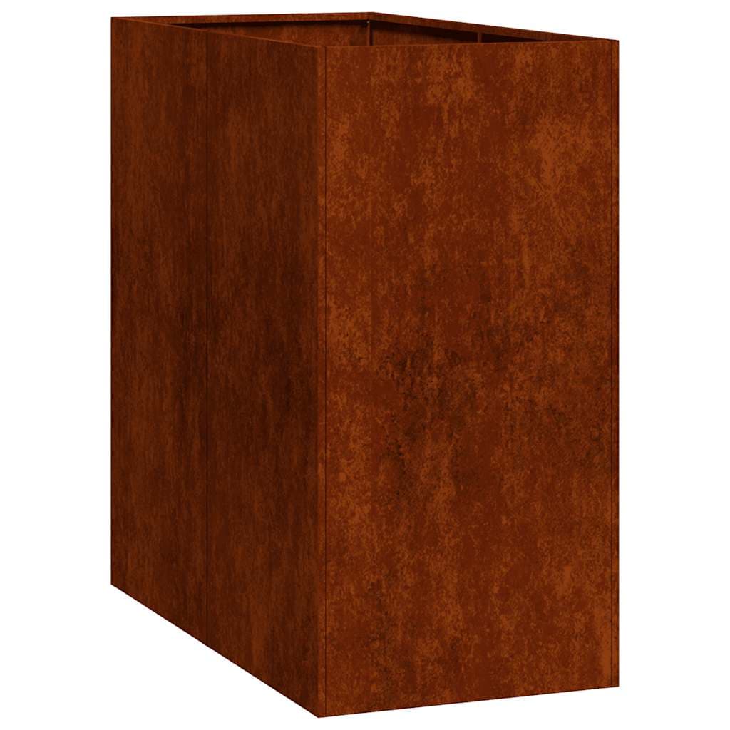 vidaXL Floreira enferrujada 40x80x80 cm aço resistente