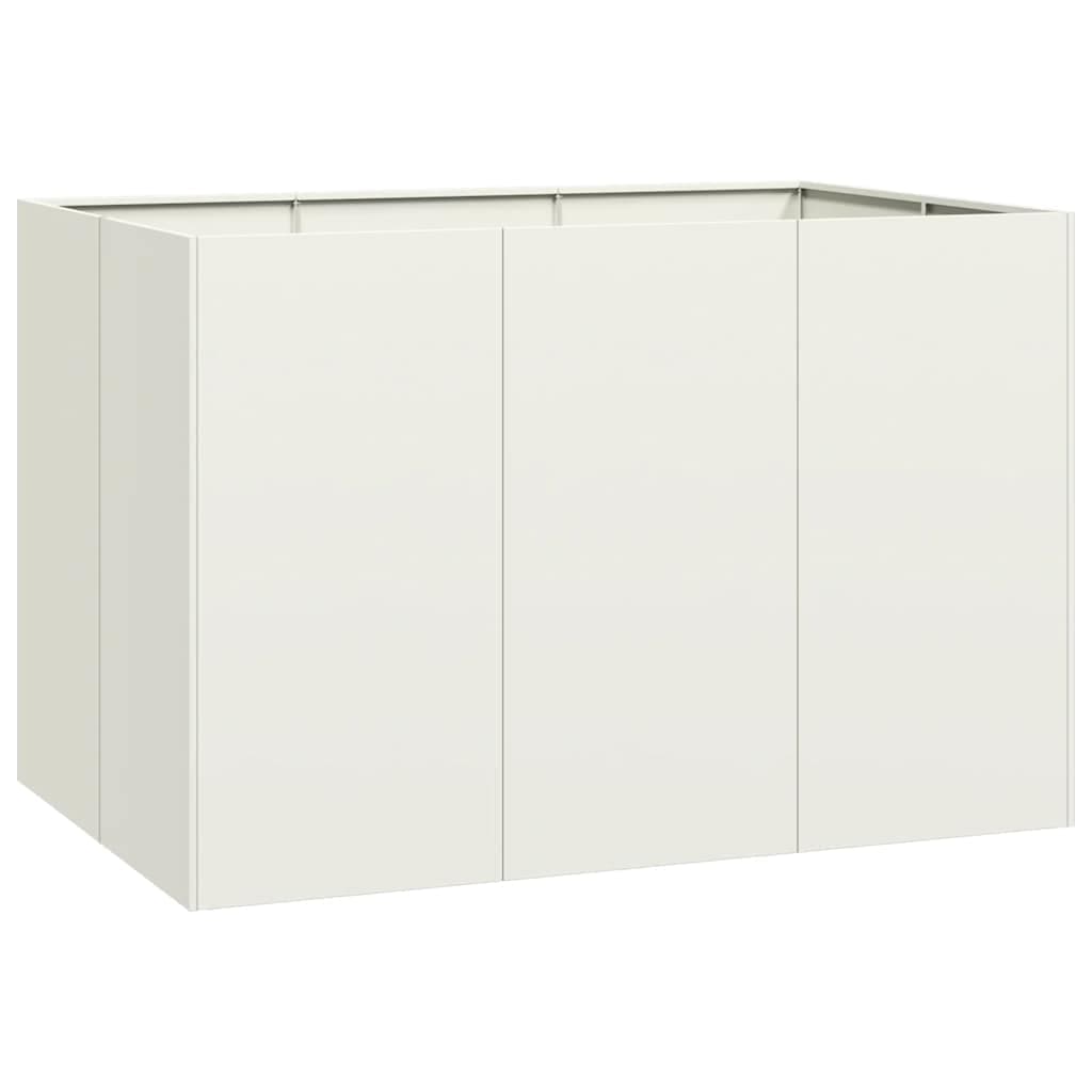 vidaXL Vaso floreira 120x80x80 cm aço branco