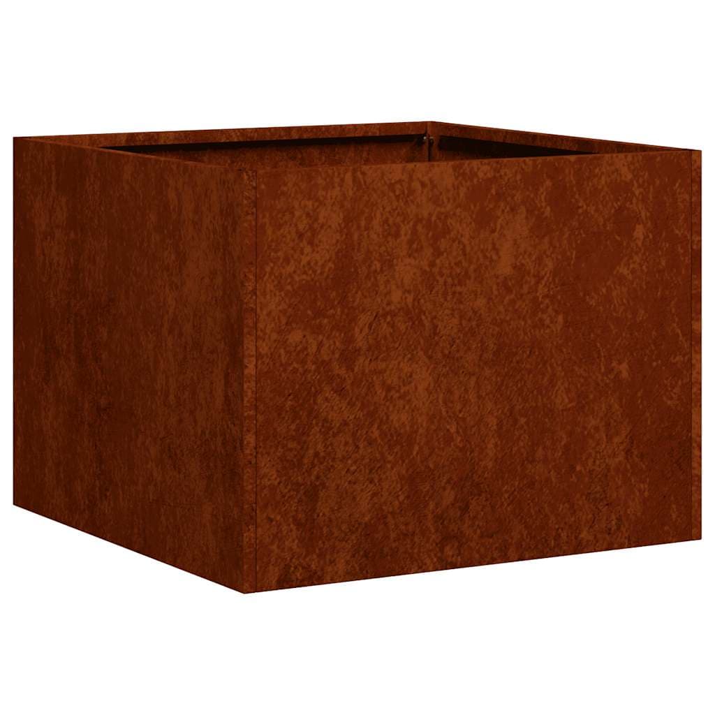 vidaXL Floreira enferrujada 40x40x30 cm aço resistente