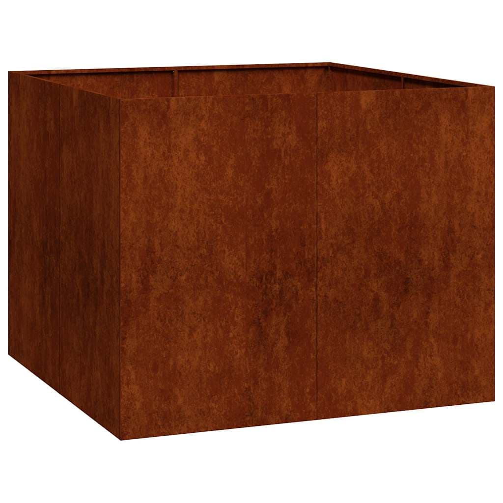 vidaXL Floreira enferrujada 100x100x80 cm aço resistente