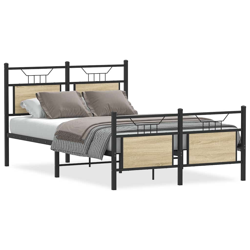 vidaXL Estrutura cama s/ colchão derivados de madeira carvalho sonoma