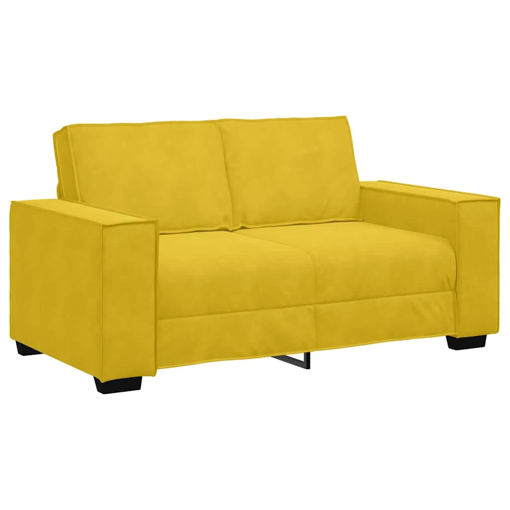 vidaXL Sofá de 2 lugares veludo 160x78x84 cm amarelo