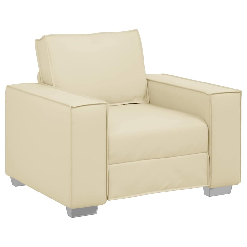 vidaXL Cadeira Sofa Creme 100 cm Couro Sintético