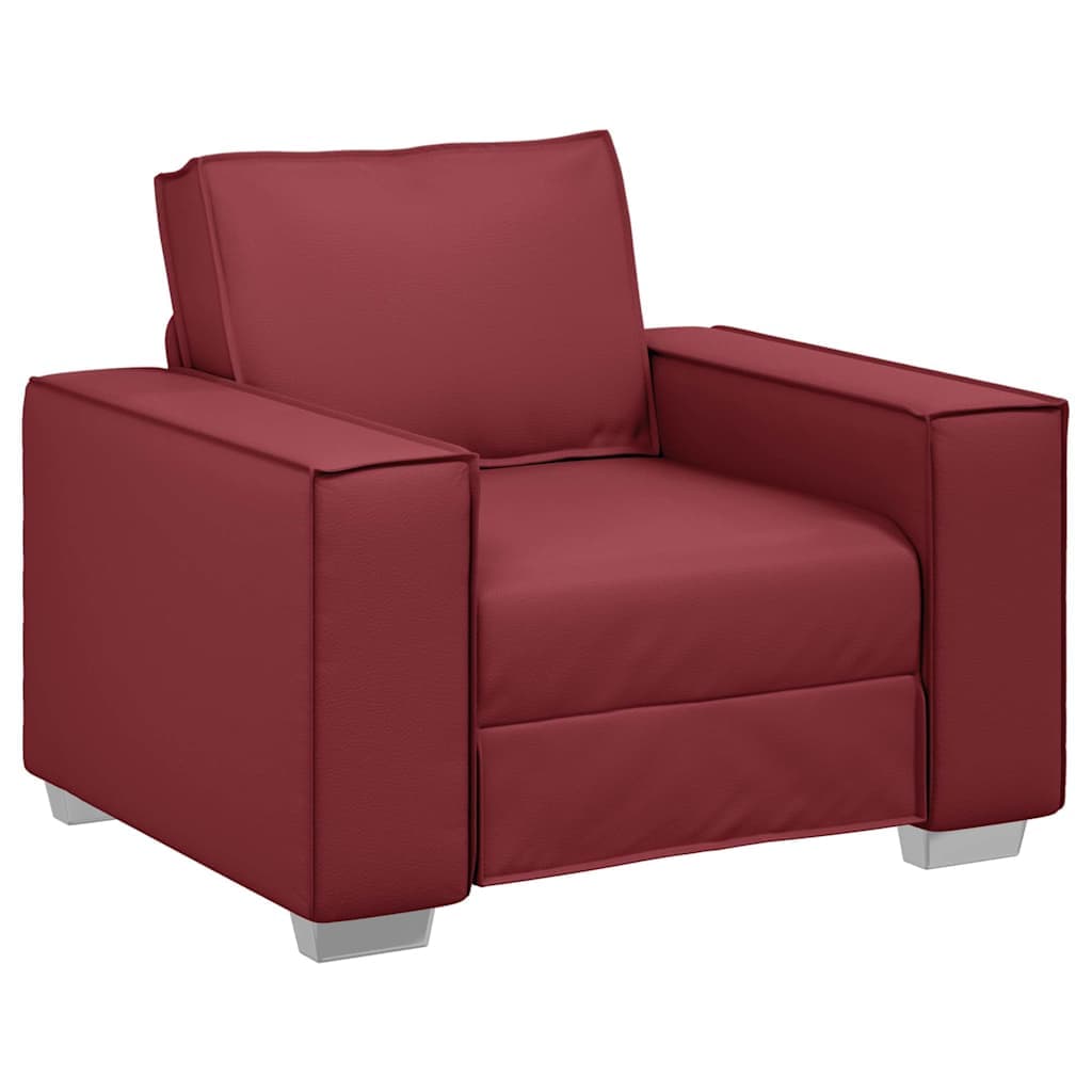 vidaXL Cadeira Sofa Vinho Vermelho 100 cm Couro Sintético