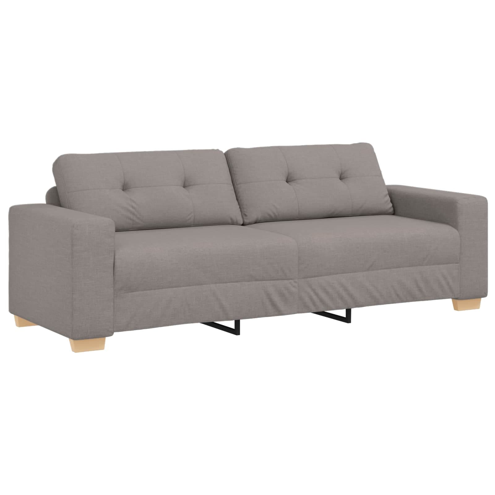vidaXL Sofá de 3 Lugares Cinzento-acastanhado 220 cm tecido