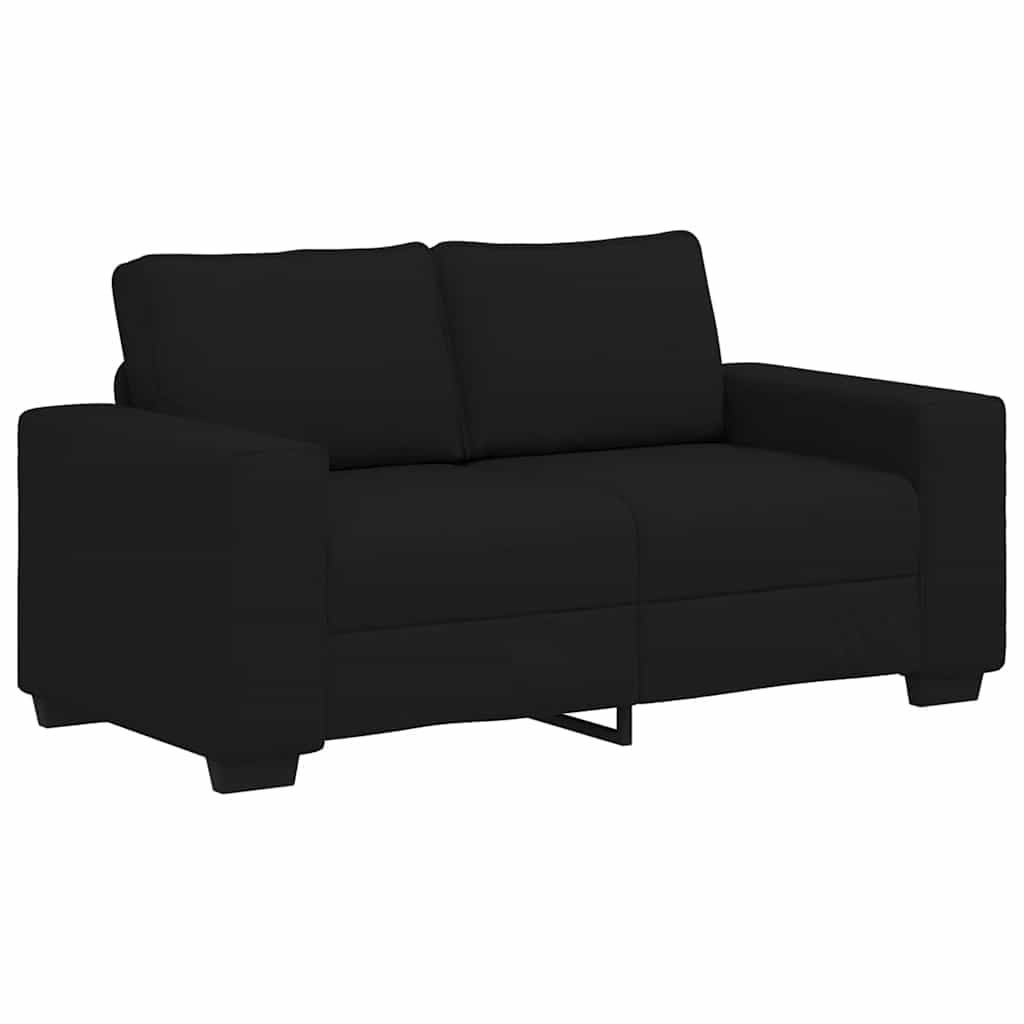 vidaXL Sofá de 2 lugares tecido 160x77x82 cm preto