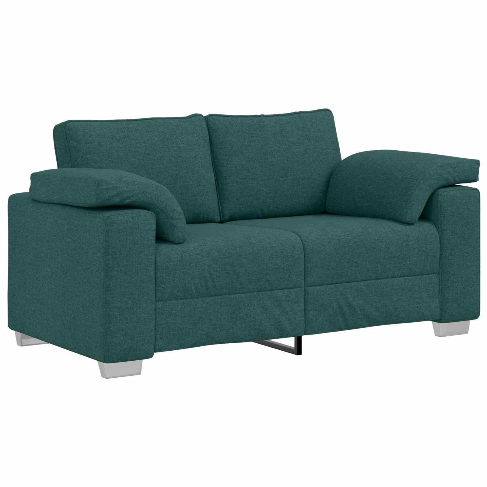 vidaXL Sofá de dois lugares Verde Escuro 160 cm tecido